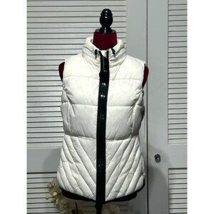 NWT Andrew Marc Women's Ivory Quilted Puffer Vest Down Alternative Size M 3047